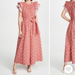 Ulla Johnson Landon Red Floral Jumpsuit